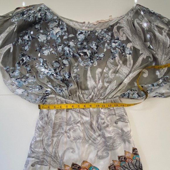 Soft Surroundings Floral Paisley Flare Maxi Cold Shoulder Dress Size Small - Picture 12 of 14